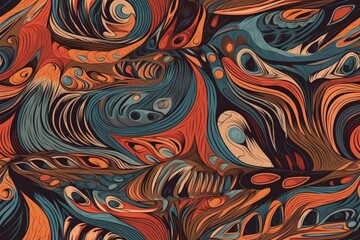 Poster - vibrant and colorful pattern with a variety of hues and tones. Generative AI