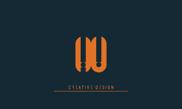 Alphabet letters Initials Monogram logo HU , UH