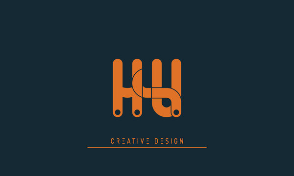 Alphabet letters Initials Monogram logo HU , UH