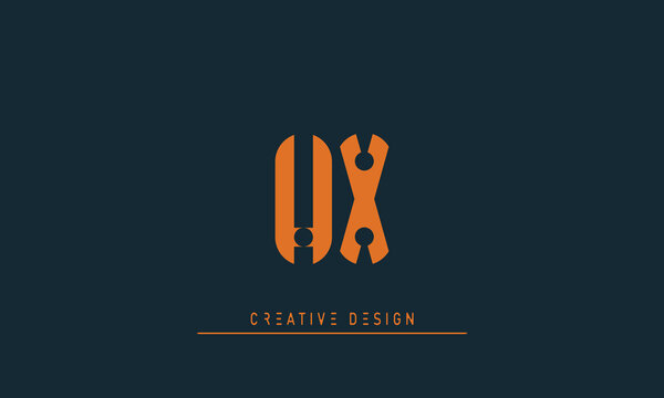 Alphabet letters Initials Monogram logo HX , XH
