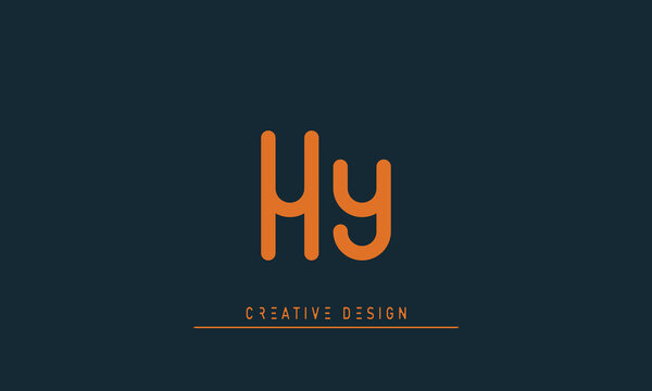 Alphabet letters Initials Monogram logo HY , YH