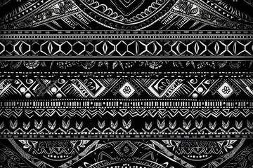 Poster - black and white geometric pattern. Generative AI