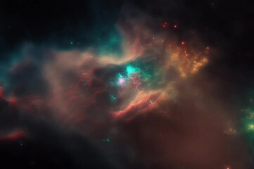 Wall Mural - space and glowing nebula background. motion.