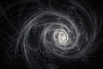 Poster - black and white spiral pattern. Generative AI