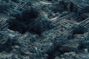 Poster - an expansive city skyline from an aerial perspective. Generative AI