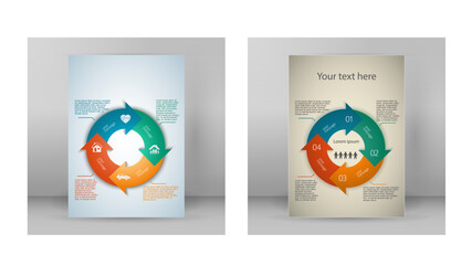 Wall Mural - set design business presentation template. vector illustration eps 10. can be used for chart process