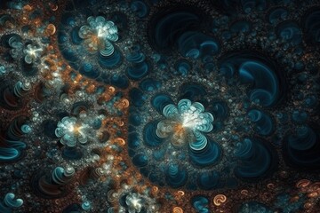 Fototapete - an intricate and colorful abstract digital design. Generative AI