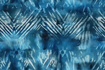 Poster - modern abstract painting in blue and white tones. Generative AI
