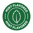 Mint flavored icon Rounded outlined vector icons in green color.