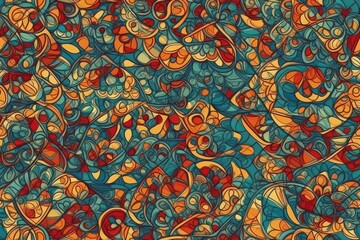 Poster - vibrant abstract background with geometric shapes and bright colors. Generative AI