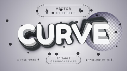 Curve - Editable Text Effect, Font Style