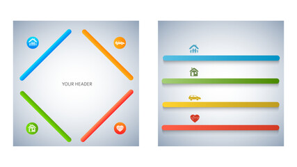Wall Mural - set design business presentation template. vector illustration eps 10. can be used for chart process