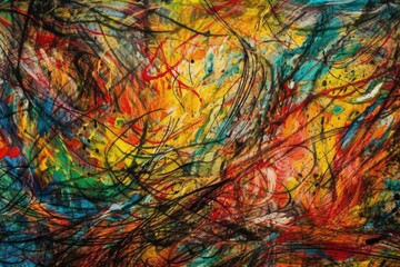 Poster - vibrant and colorful painting. Generative AI