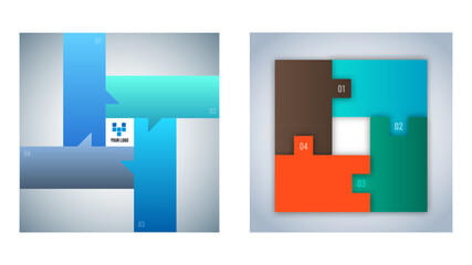 Wall Mural - set design business presentation template. vector illustration eps 10. can be used for chart process