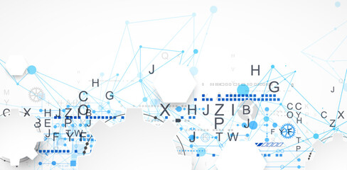 Aufkleber - Abstract technology concept. Circuit board, color background.
