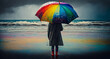 © RemsH - parapluie multicolore au bord de mer