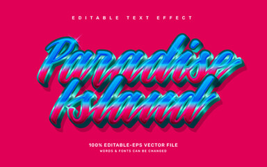 Poster - Retro Paradise island editable text effect template