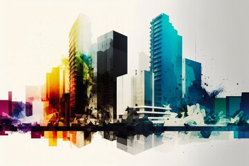 Wall Mural - Modern city. Generative AI