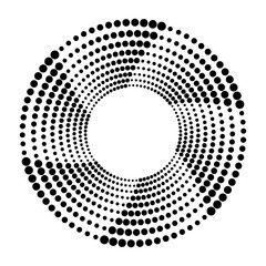 Aufkleber - Abstract dotted vector background. Halftone effect. Halftone dotted background circularly distributed. Circle dots isolated on the white backdrop for advertisement. Minimal geometric design template.