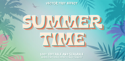 Wall Mural - Summer time editable text effect suitable for celebrate the summer event.