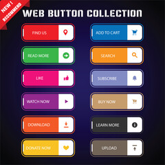 Wall Mural - cta web button collection
