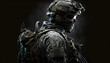 soldier ,special force military,isolated dark background -AI Generative 

