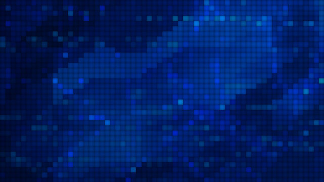 Wall Mural -  - blue pixelated futuristic abstract molecular dot geometric space background animation, triangle shaped technology particle analysis themed illustration wallpaper