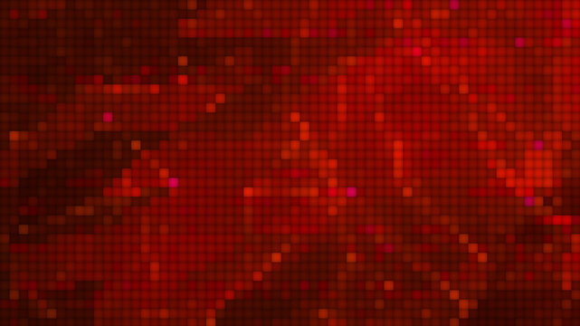 Wall Mural -  - Red pixelated futuristic abstract molecular dot geometric space background animation, triangle shaped technology particle analysis themed illustration wallpaper