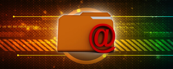 Poster - 3d rendering folder icon email
