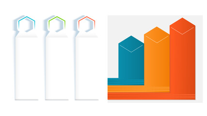 Wall Mural - set design business presentation template. vector illustration eps 10. can be used for chart process