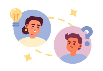 Aufkleber - Virtual teamwork flat concept vector spot illustration. Editable 2D cartoon characters on white for web design. Staying connected. Working remotely in team creative idea for website, mobile, magazine
