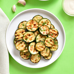 Wall Mural - Grilled zucchini on plate