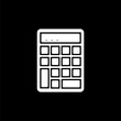  Calculator estimator icon for web design isolated on black background