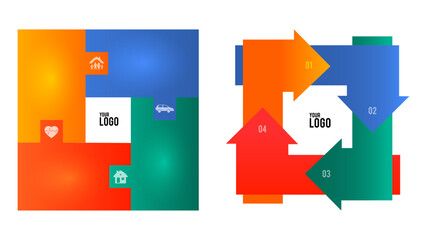 Wall Mural - set design business presentation template. vector illustration eps 10. can be used for chart process