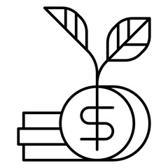 Sticker - investment outline icon