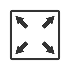 Poster - Stretch increase vector. Four arrows in different directions vector icon. Black arrows in square vector.