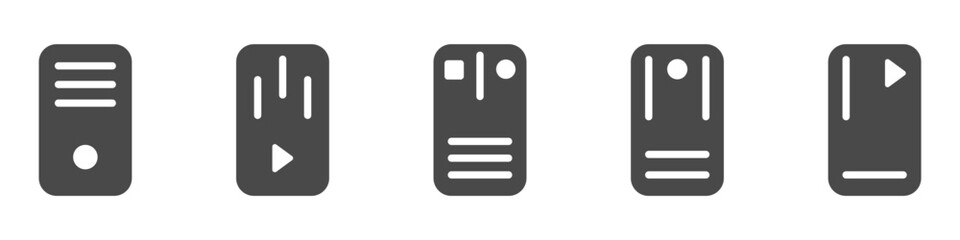 Fototapete - Computers set vector. Set of system blocks vector. Trendy icons of computer blocks vector. PC case icons vector.