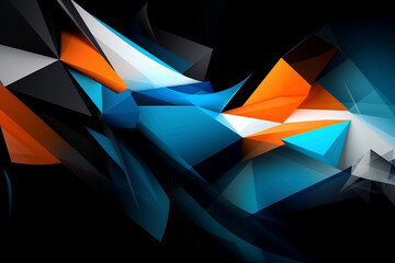 Abstract 3d orange and blue fractal background - Generative Ai