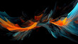 © MxCaptures - Abstract orange and blue splash background with space - Generative Ai
