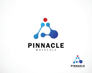 Fototapete - bio tech molecule logo design for DNA medical services molecule mountain logo triangle pinnacle design concept