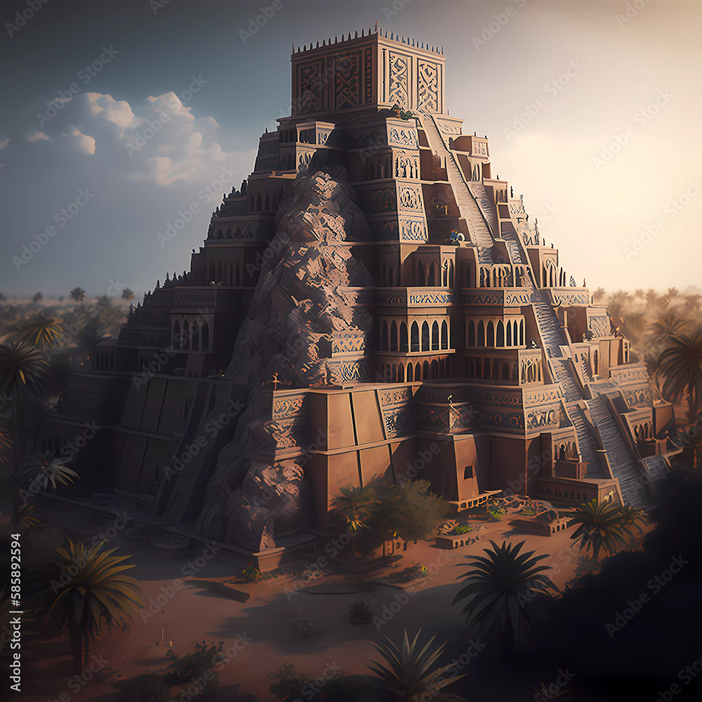Babylon The ancient city of Babylon. View of the city. Biblical city.  Generative AI Stock Illustration | Adobe Stock