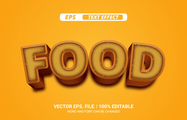 Wall Mural - Editable 3d vector food text effect
