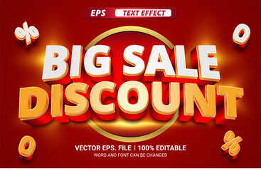 Aufkleber - Big sale discount 3d vector editable text effect