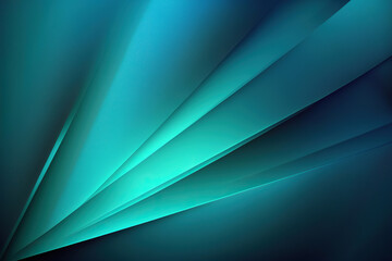 Wall Mural - Abstract aquamarine background with rays, abstract dark blue to aquamarine gradient for design. Generative AI