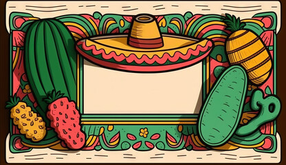 Cinco de mayo holiday background with copy space for text generative ai