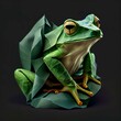 Origami Frog created with Generative AI technology	