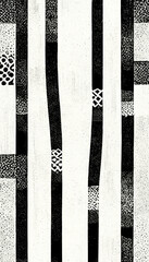 Wall Mural - Modern abstract dynamic shapes black and white background with grainy paper texture. Generative AI.