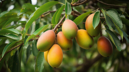 Canvas Print - fruit mango tree Generative AI