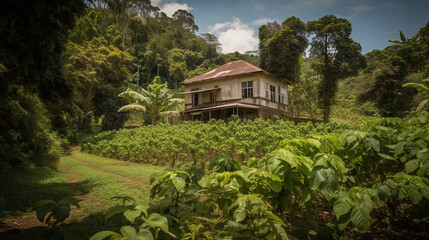 Canvas Print - Coffee plantation Generative AI