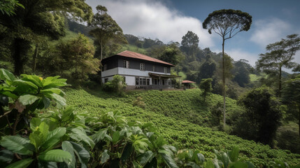 Canvas Print - Coffee plantation Generative AI